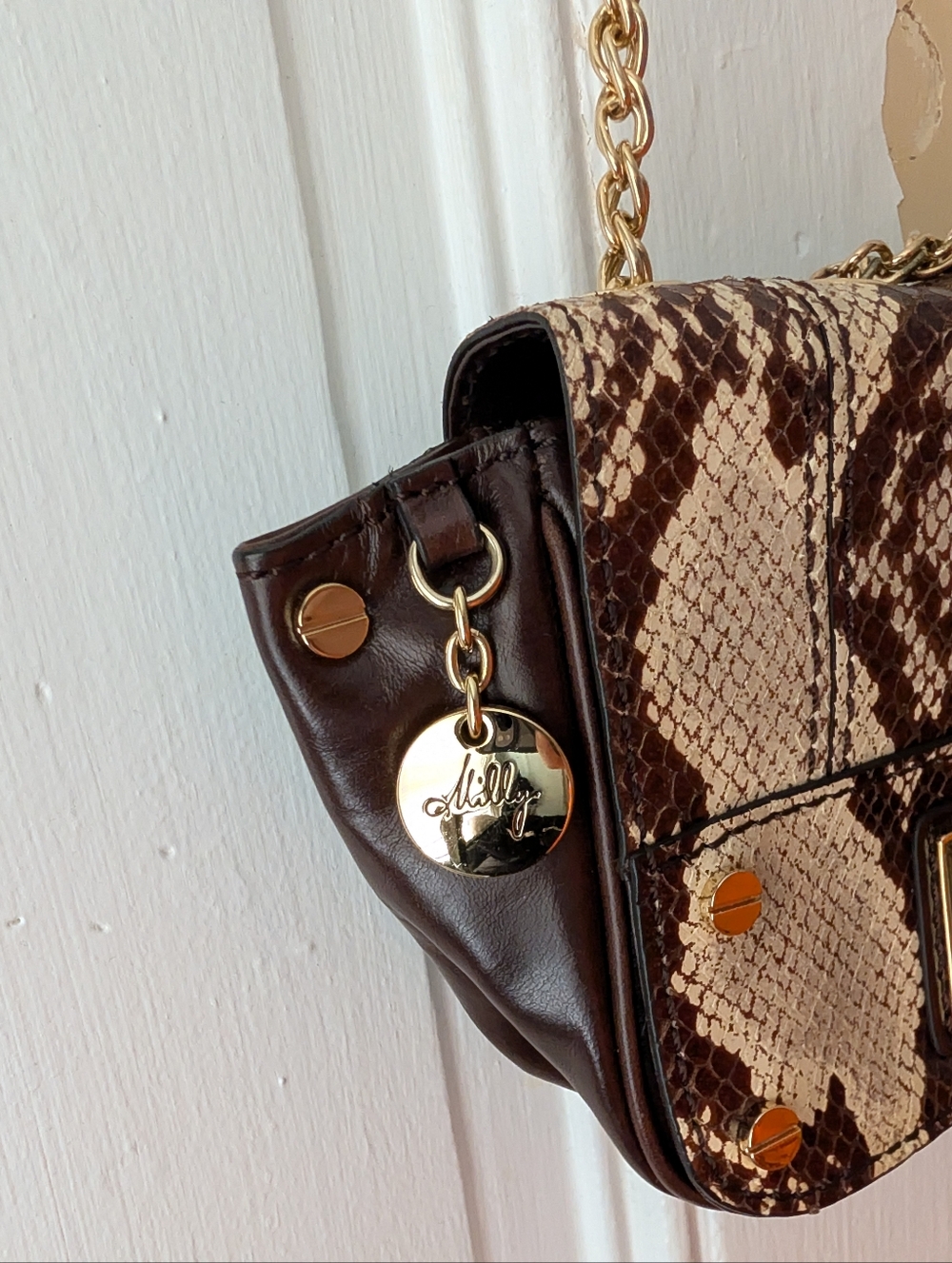Milly Python-Print Crossbody Bag - Picture 2 of 5